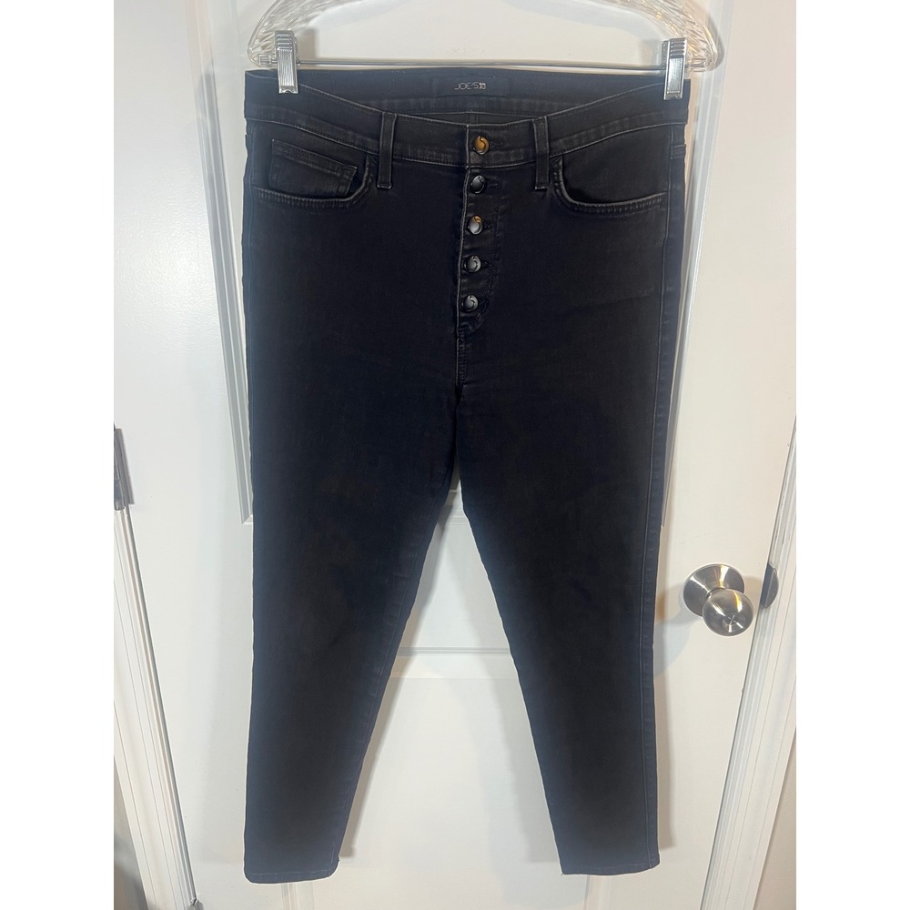 Joe's Jeans Womens Skinny‎ Jeans Exposed Button Fly Black Size 30